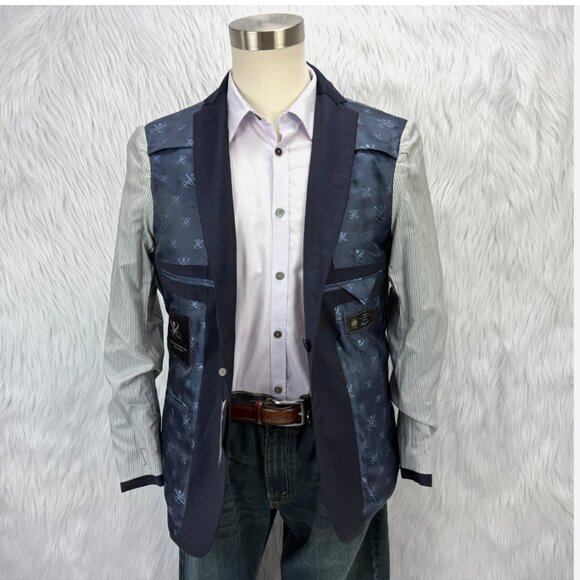 John Varvatos Bleecker Blazer Jacket Navy Cerruti Prestige 130's Wool Luxury - Picture 5 of 16